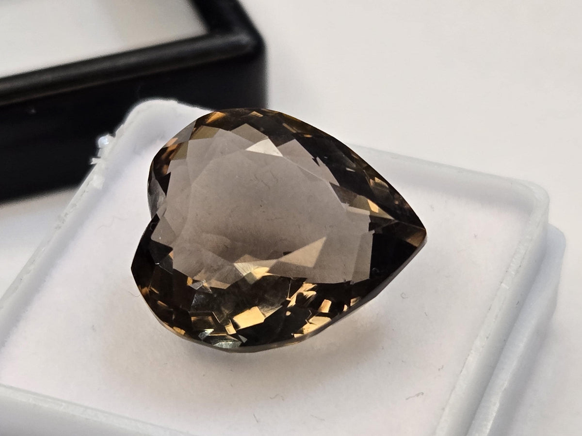 Certified Smoky Black Quartz Heart Cut Gemstone for Jewelry Making