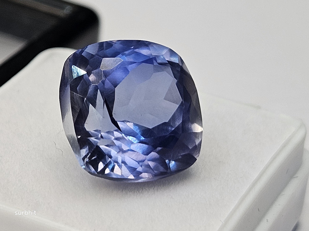 Cushion Cut Blue Tanzanite Gemstone, 12-13 Carat Loose Stone