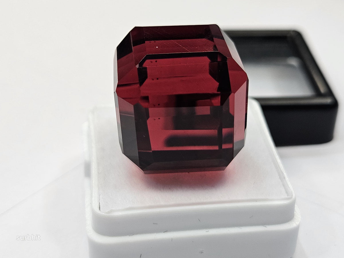 Mozambique Red Ruby Cube, 65-66 Ct Faceted Gemstone