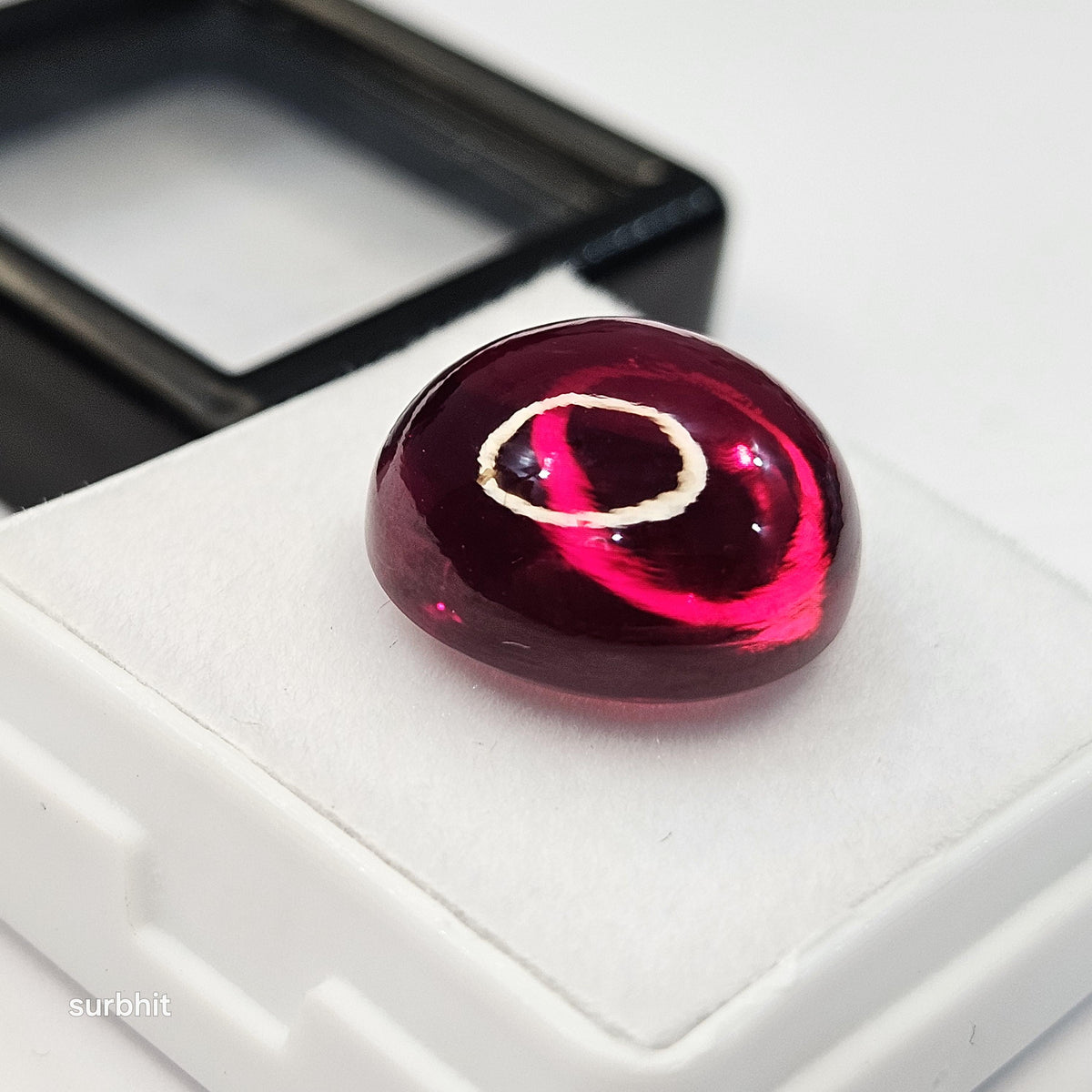 Certified Red Garnet Cabochon Shape Lab-Created 18 Carats Loose Gemstone For Jewellery Making
