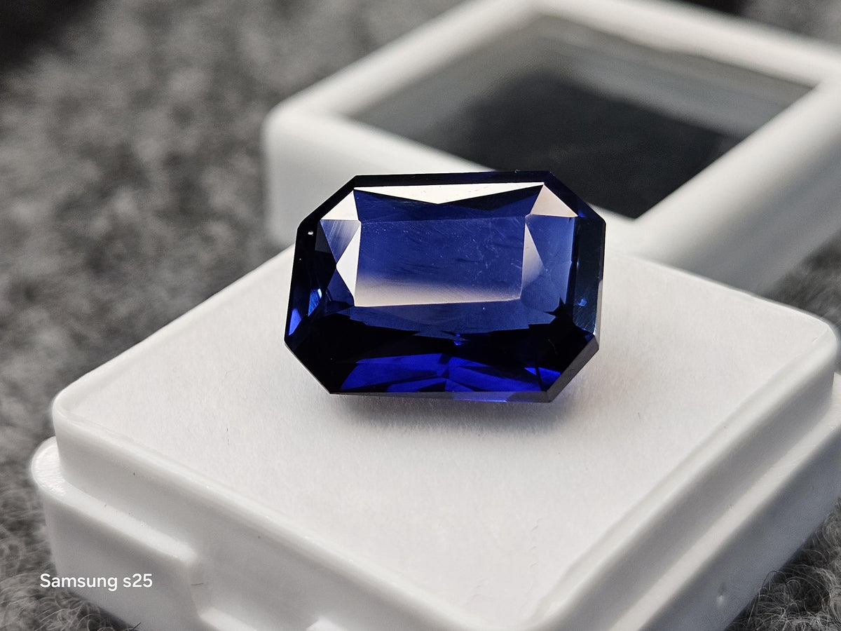 Radiant Cut Blue Tanzanite Gemstone, 12-14 Ct Certified Loose Stone