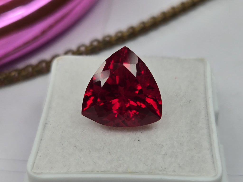 Natural Mozambique Ruby 7–8 Ct Trillion Cut Loose Gemstone for Rings, Pendants & Jewelry Making
