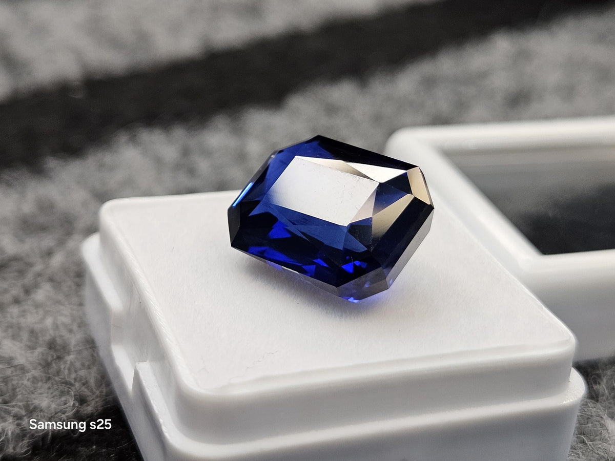 Radiant Cut Blue Tanzanite Gemstone, 12-14 Ct Certified Loose Stone