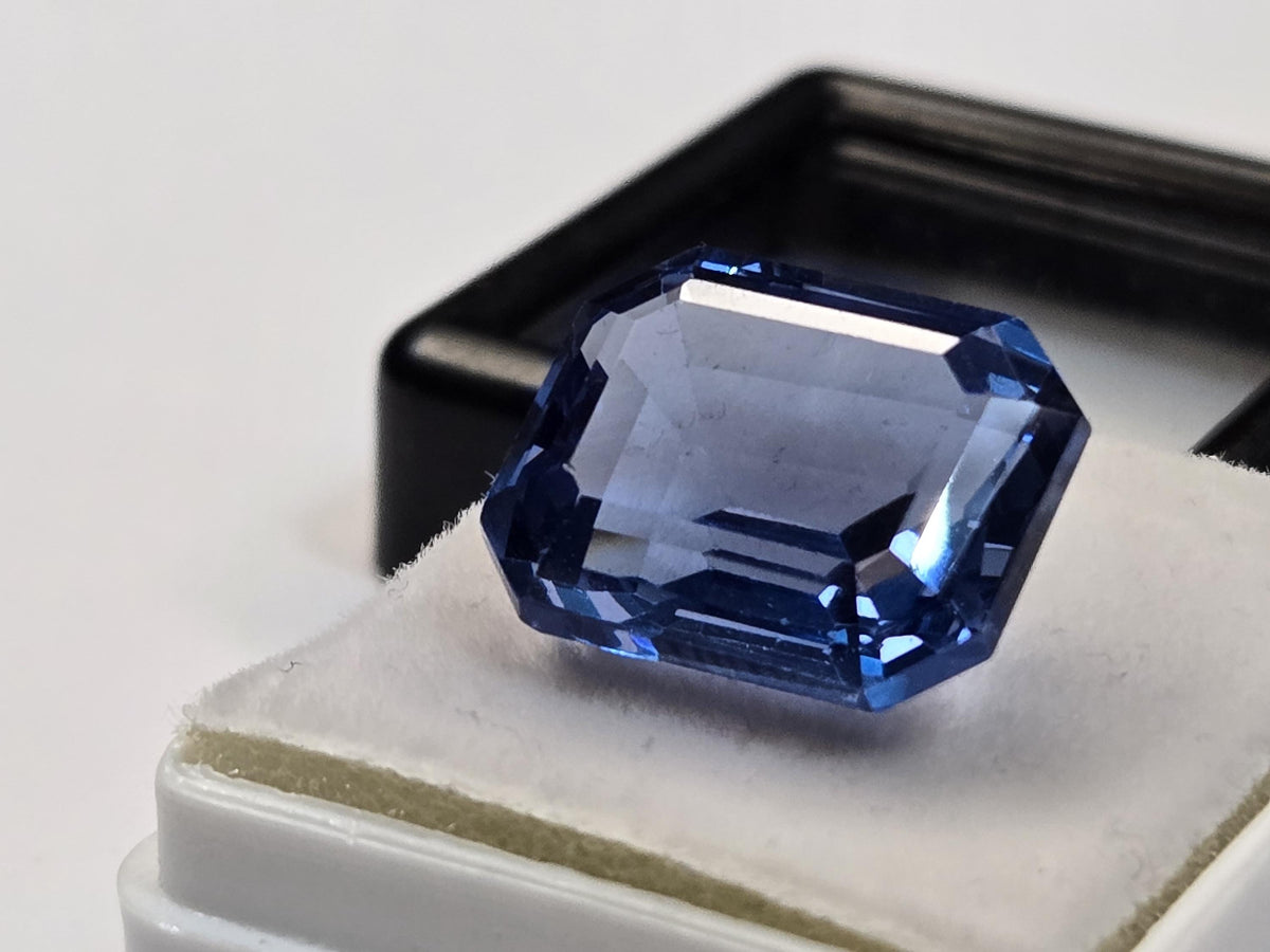 Natural Teal Blue Topaz Emerald Cut Gemstone – 11-12 Ct Loose Stone for Jewelry