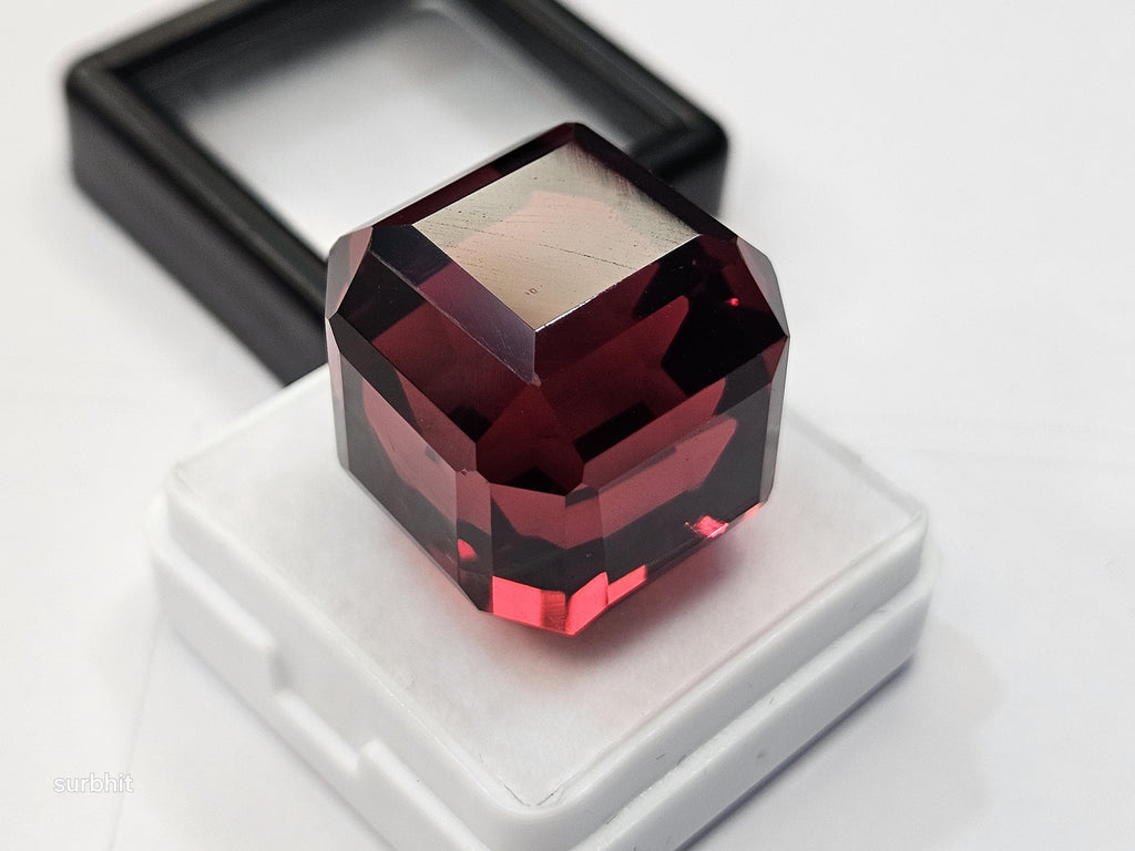 Mozambique Red Ruby Cube, 65-66 Ct Faceted Gemstone