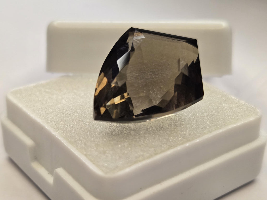 Certified Smoky Black Quartz Gemstone, 13-14 Ct Fancy Cut, Lab Created Loose Stone (Brazil)