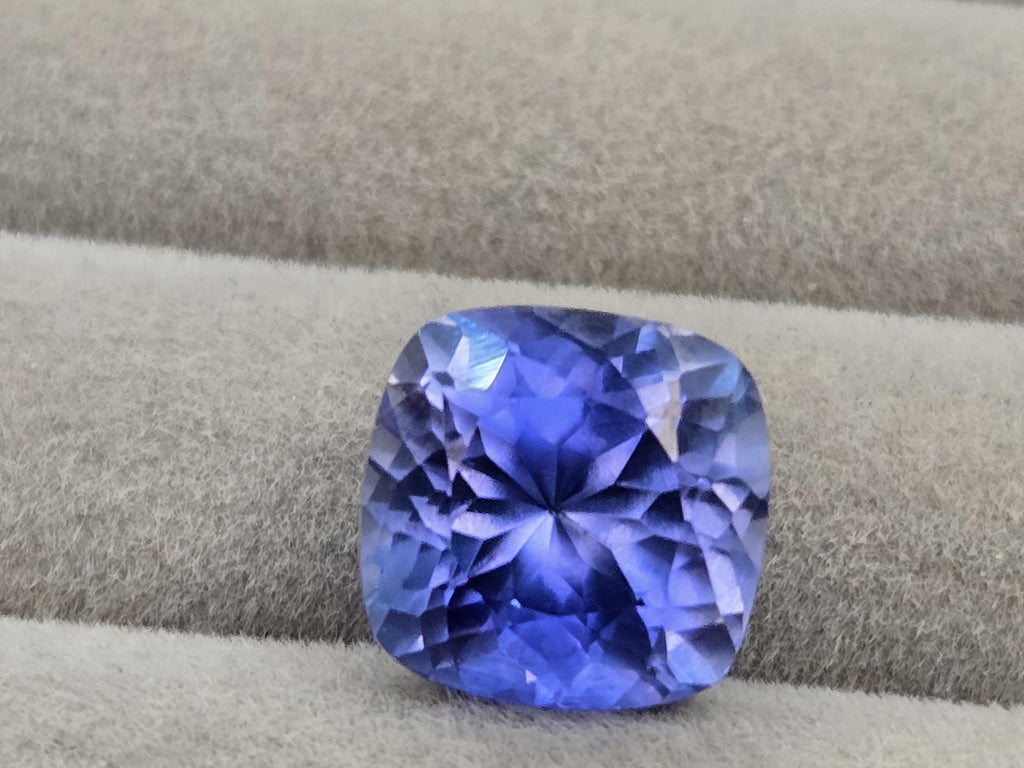 Cushion Cut Blue Tanzanite Gemstone, 12-14 Carat Loose Stone