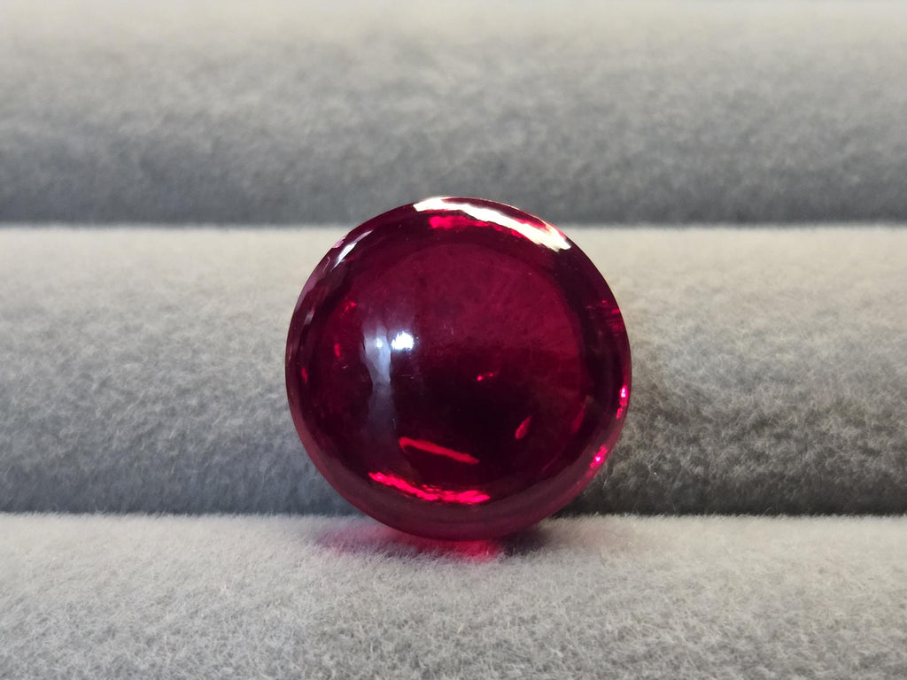 Certified Red Garnet Cabochon Shape Lab-Created 18 Carats Loose Gemstone For Jewellery Making