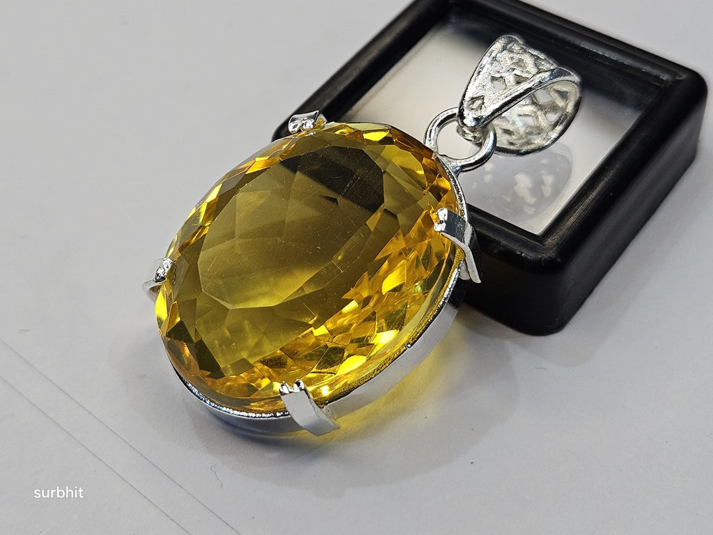 Yellow Pendant Topaz Oval Cut 67-69 Ct Lab-Created Loose Certified Gemstone