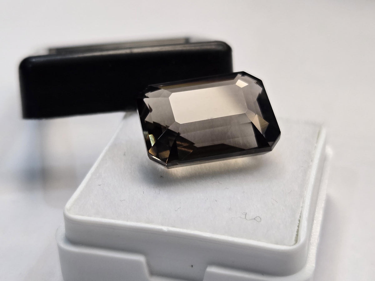 Smoky Black Quartz Emerald Cut Gemstone for Jewelry Making