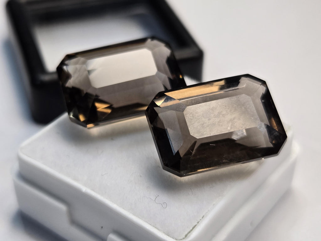 Smoky Black Quartz Emerald Cut Gemstone for Rings, Pendants, Jewelry (24-25 Ct)