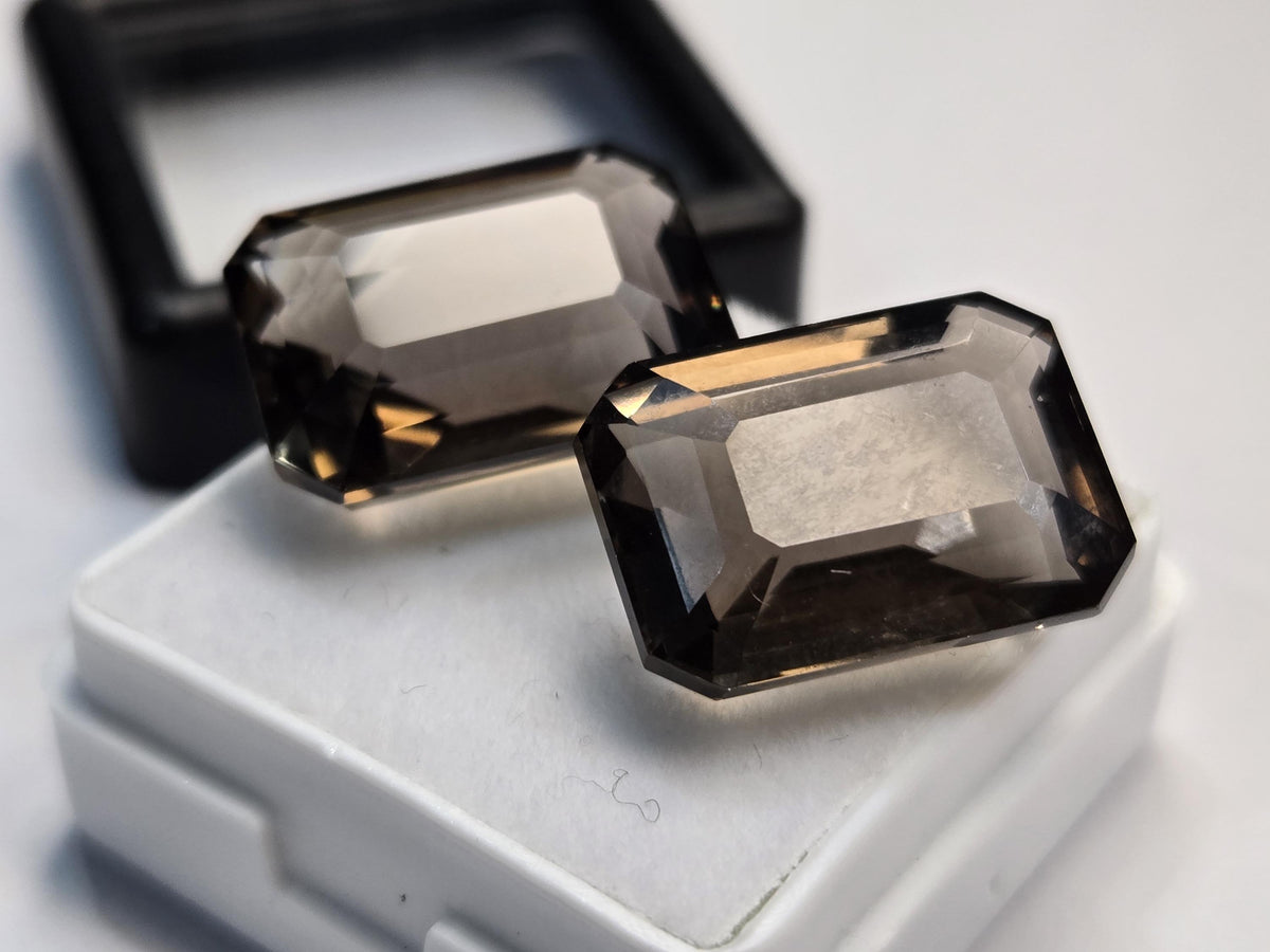 Smoky Black Quartz Emerald Cut Gemstone for Rings, Pendants, Jewelry (24-25 Ct)