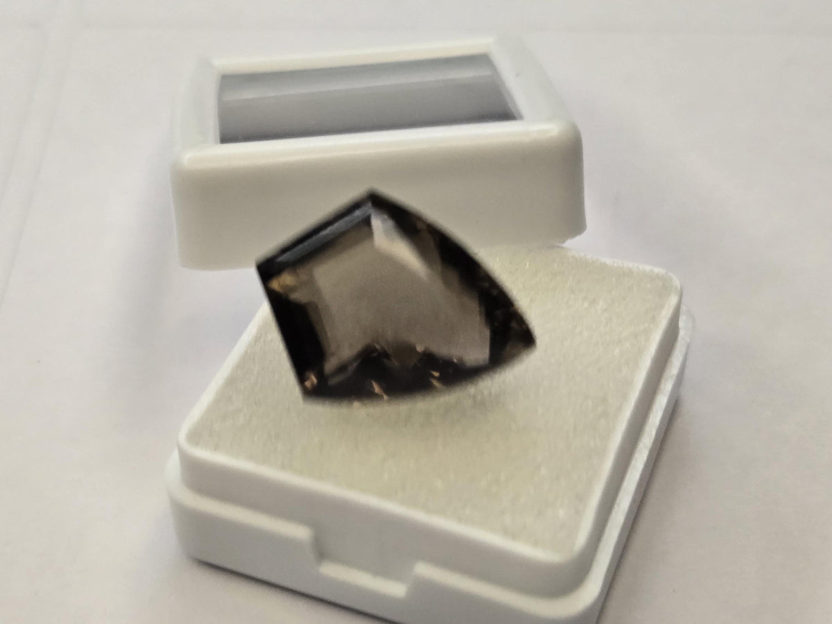 Certified Smoky Black Quartz Gemstone, 13-14 Ct Fancy Cut, Lab Created Loose Stone (Brazil)