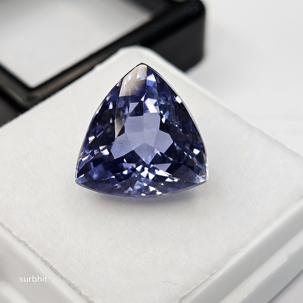 Blue Tanzanite Gemstone, Trillion Cut, 8-9 Ct Loose Stone