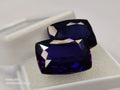 Certified Blue Tanzanite Gemstones, 26-27 Ct Cushion Cut Matching Pair for Jewelry Making