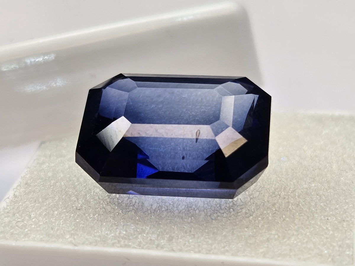 Certified Blue Tanzanite Emerald Cut Gemstone (13-14 Ct) – December Birthstone
