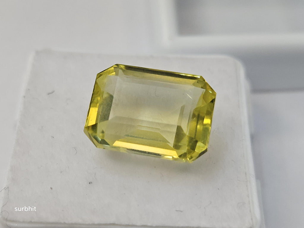 Natural Certified Ceylon Yellow Sapphire Emerald Cut 10-11 Ct Loose Gemstone