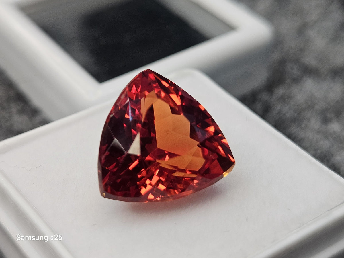 Natural Mexican Fire Opal Trillion Cut Gemstone (9-10 Ct) for Jewelry Making