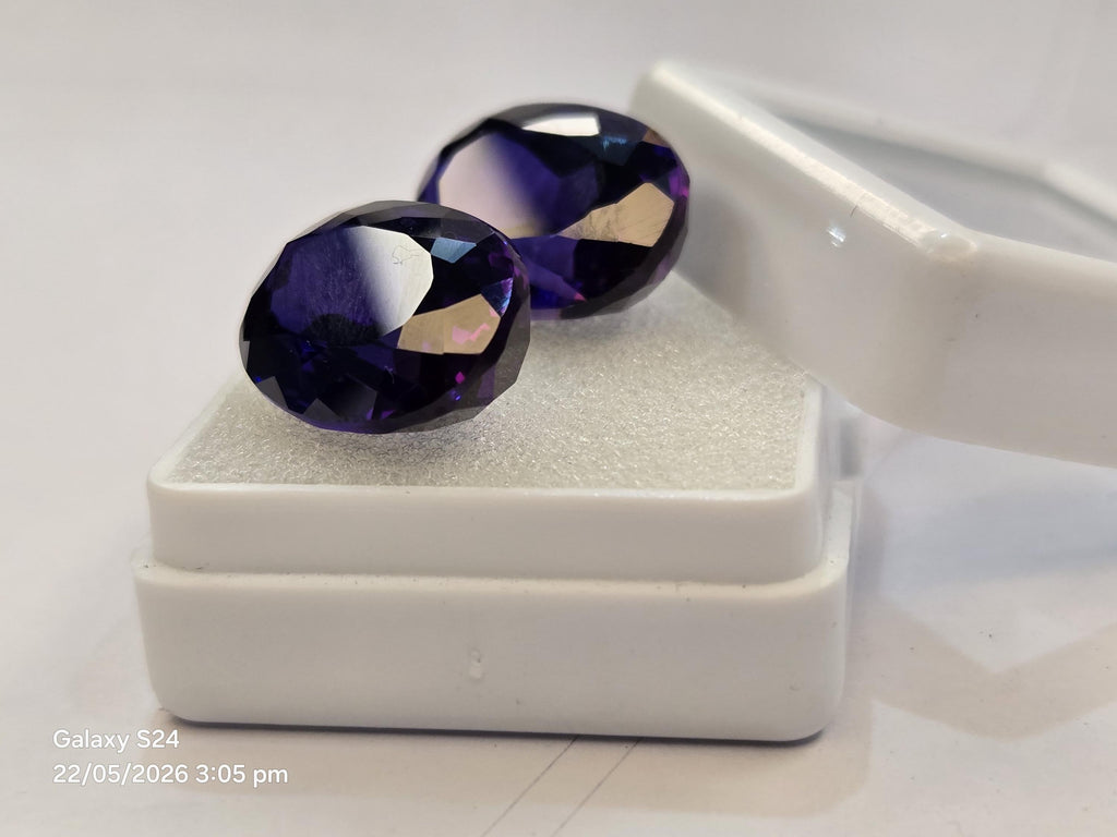 Oval Blue Tanzanite Pair 28-29 Cts Natural Certified Loose Gemstones Jewelry Making Gift