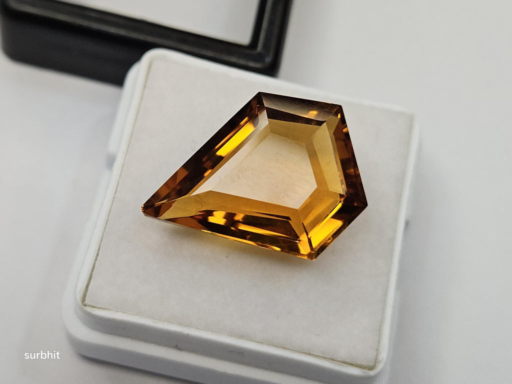 Certified Yellow Citrine Gemstone – 12-13 Ct Fancy Cut Loose Stone for Jewelry Making