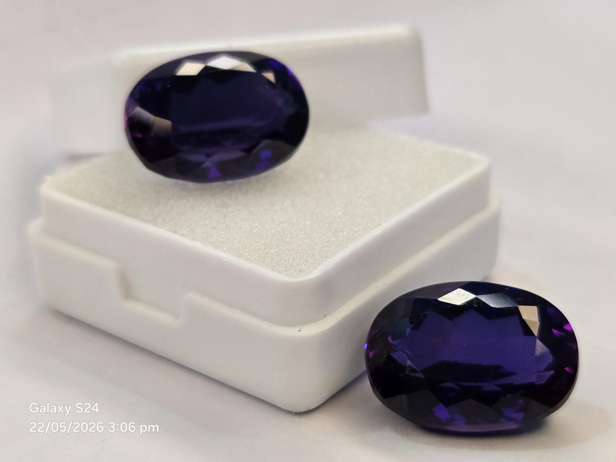 Oval Blue Tanzanite Pair 28-29 Cts Natural Certified Loose Gemstones Jewelry Making Gift