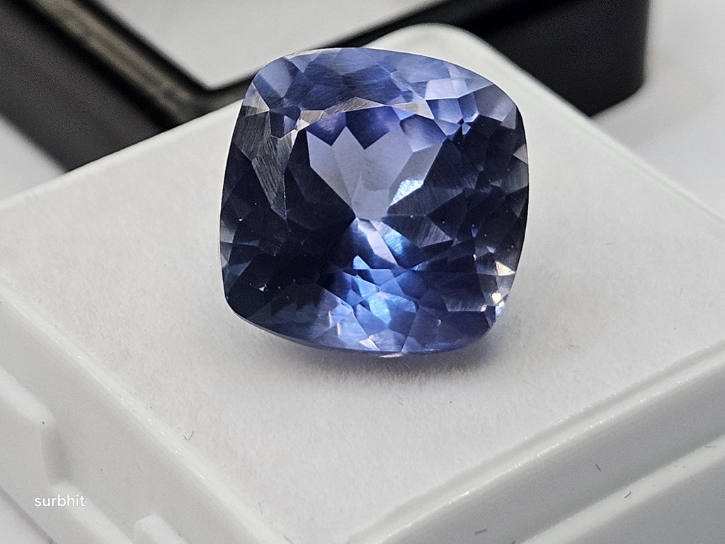 Cushion Cut Blue Tanzanite Gemstone, 12-13 Carat Loose Stone