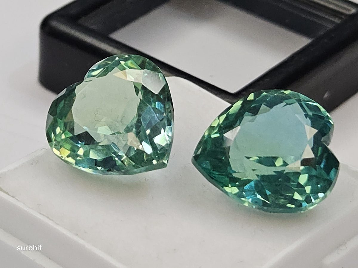 Certified Green Sapphire Heart Cut Gemstones (22-23 Ct) for Jewelry Making