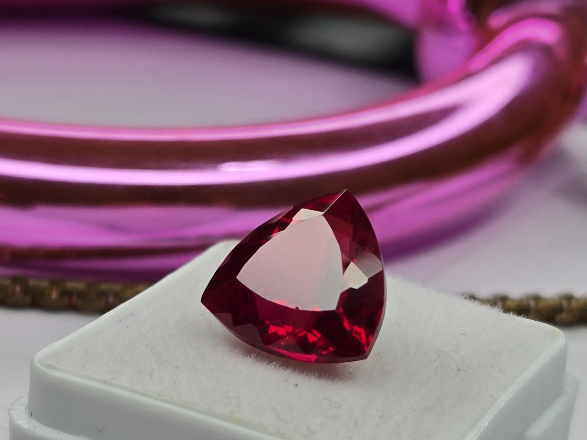 Natural Mozambique Ruby 7–8 Ct Trillion Cut Loose Gemstone for Rings, Pendants & Jewelry Making