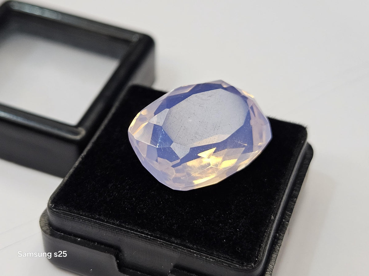 Cushion Cut Pink Opal Gemstone, 14-16 Ct Lab Created