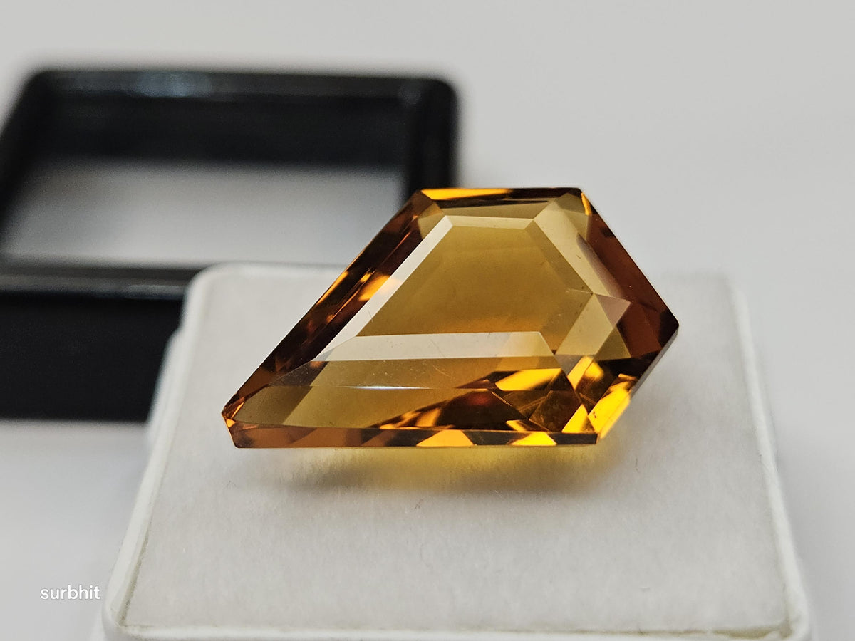 Certified Yellow Citrine Gemstone – 12-13 Ct Fancy Cut Loose Stone for Jewelry Making