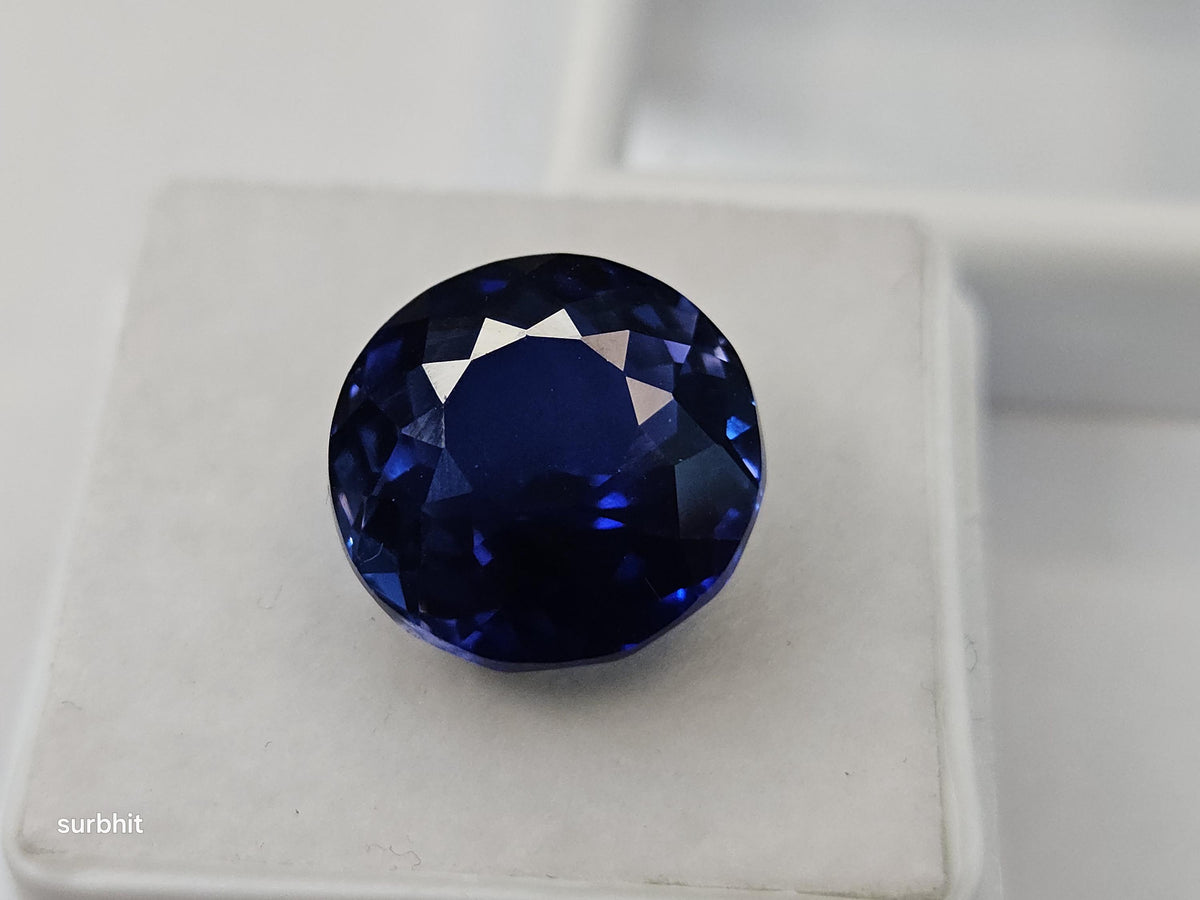 Certified Blue Tanzanite Gemstone, 12 Carat Round Cut, Tanzania Origin, Faceted Stone for Jewelry
