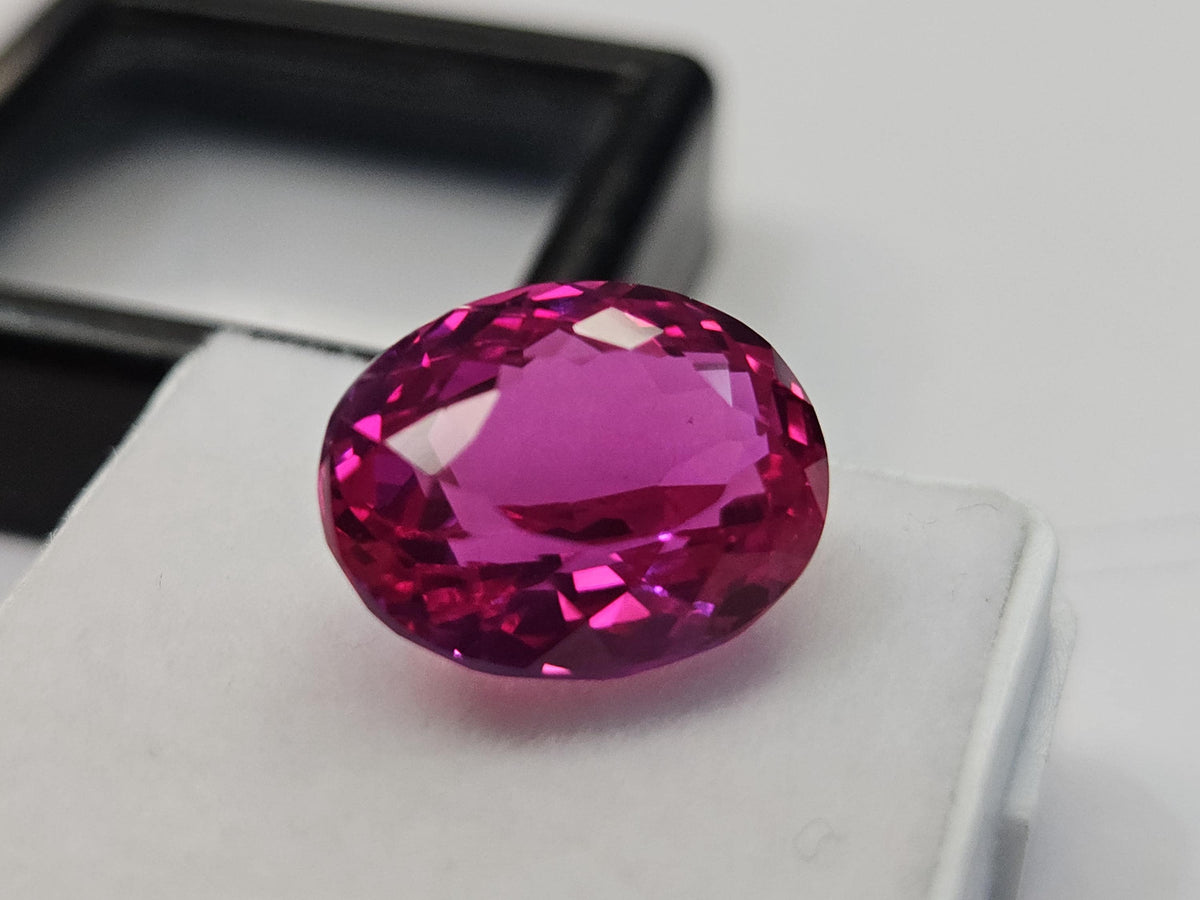 Certified Dark Pink Sapphire Oval Gemstone – 10–11 Ct Loose Stone for Jewelry