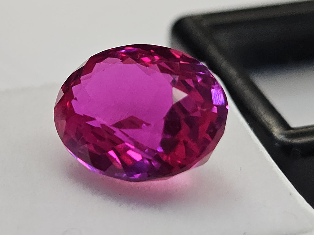 Certified Dark Pink Sapphire Oval Gemstone – 10–11 Ct Loose Stone for Jewelry