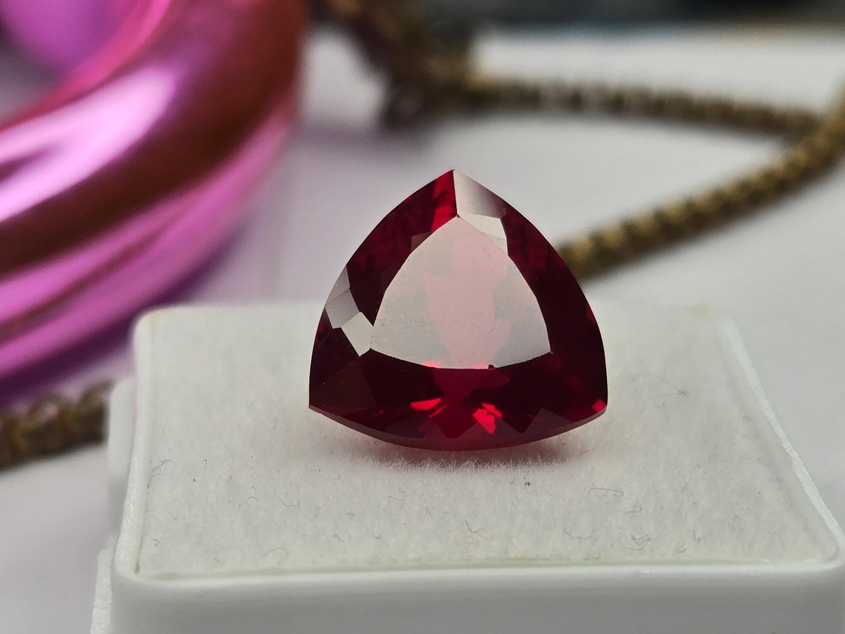 Natural Mozambique Ruby 7–8 Ct Trillion Cut Loose Gemstone for Rings, Pendants & Jewelry Making
