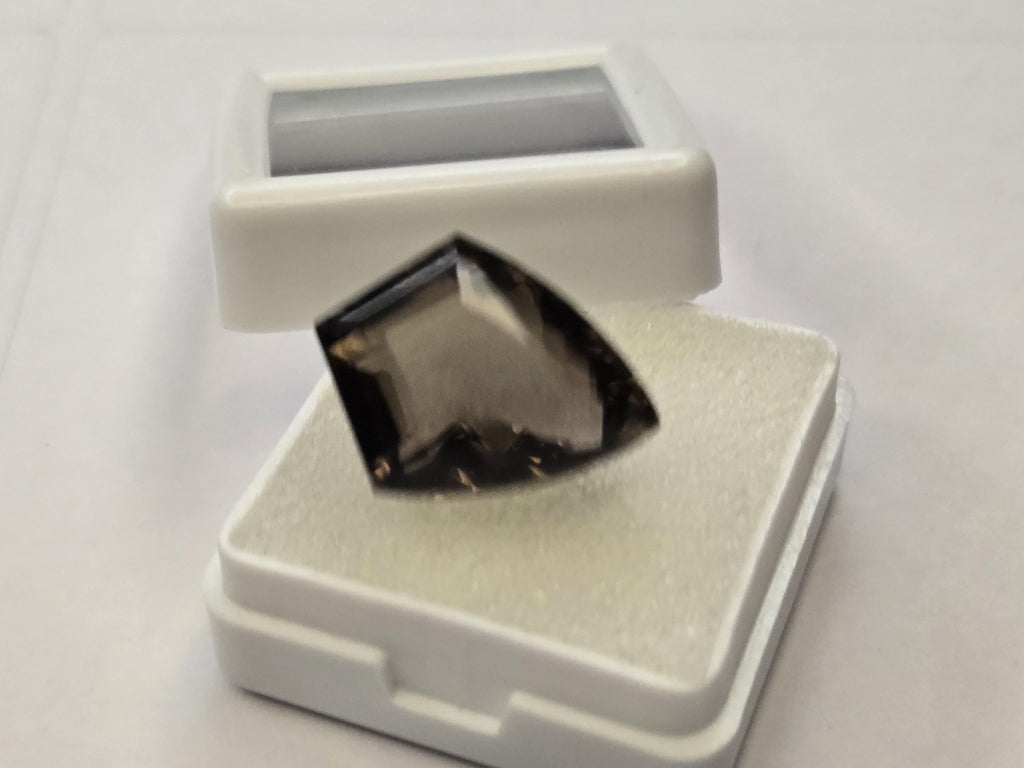 Certified Smoky Black Quartz Gemstone, 13-14 Ct Fancy Cut, Lab Created Loose Stone (Brazil)