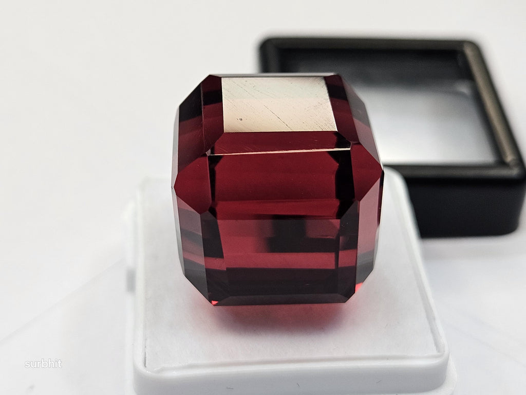 Mozambique Red Ruby Cube, 65-66 Ct Faceted Gemstone