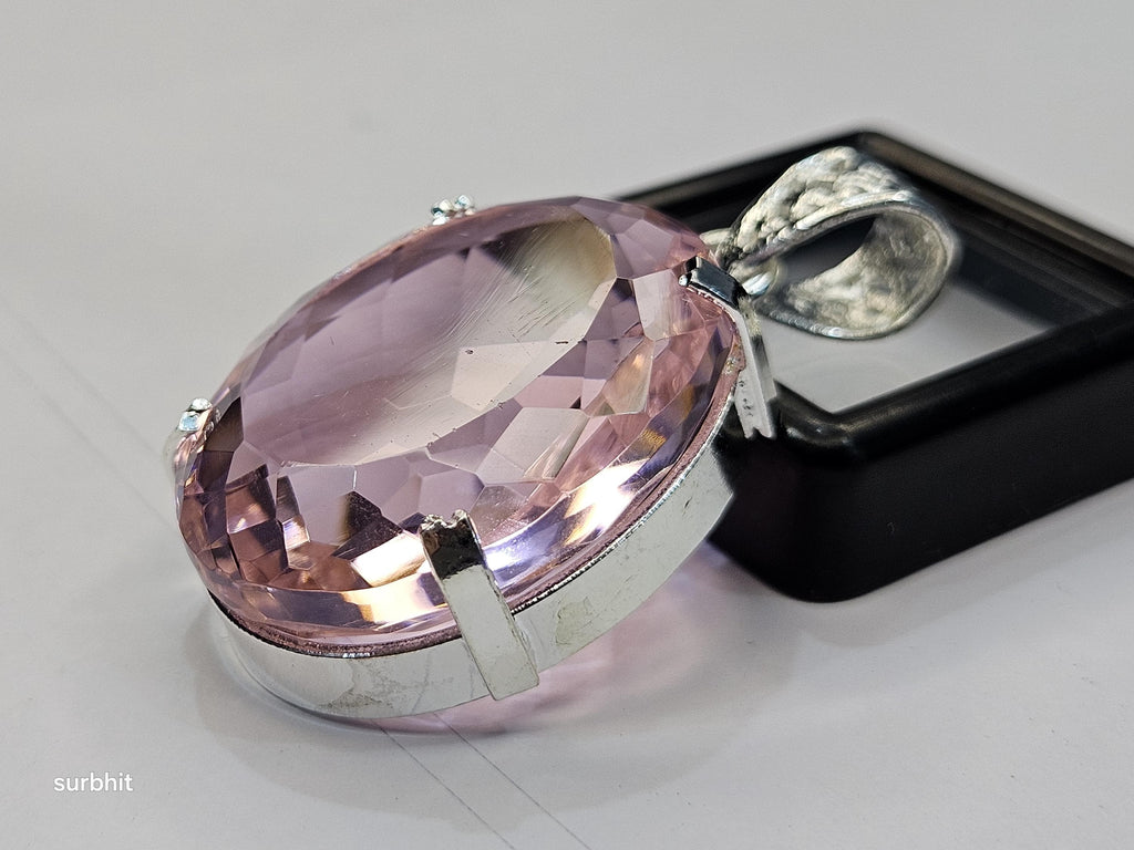 Certified Lab-Created Flawless Pink Pendant Topaz Oval Cut 70+ Ct Natural Loose Gemstone
