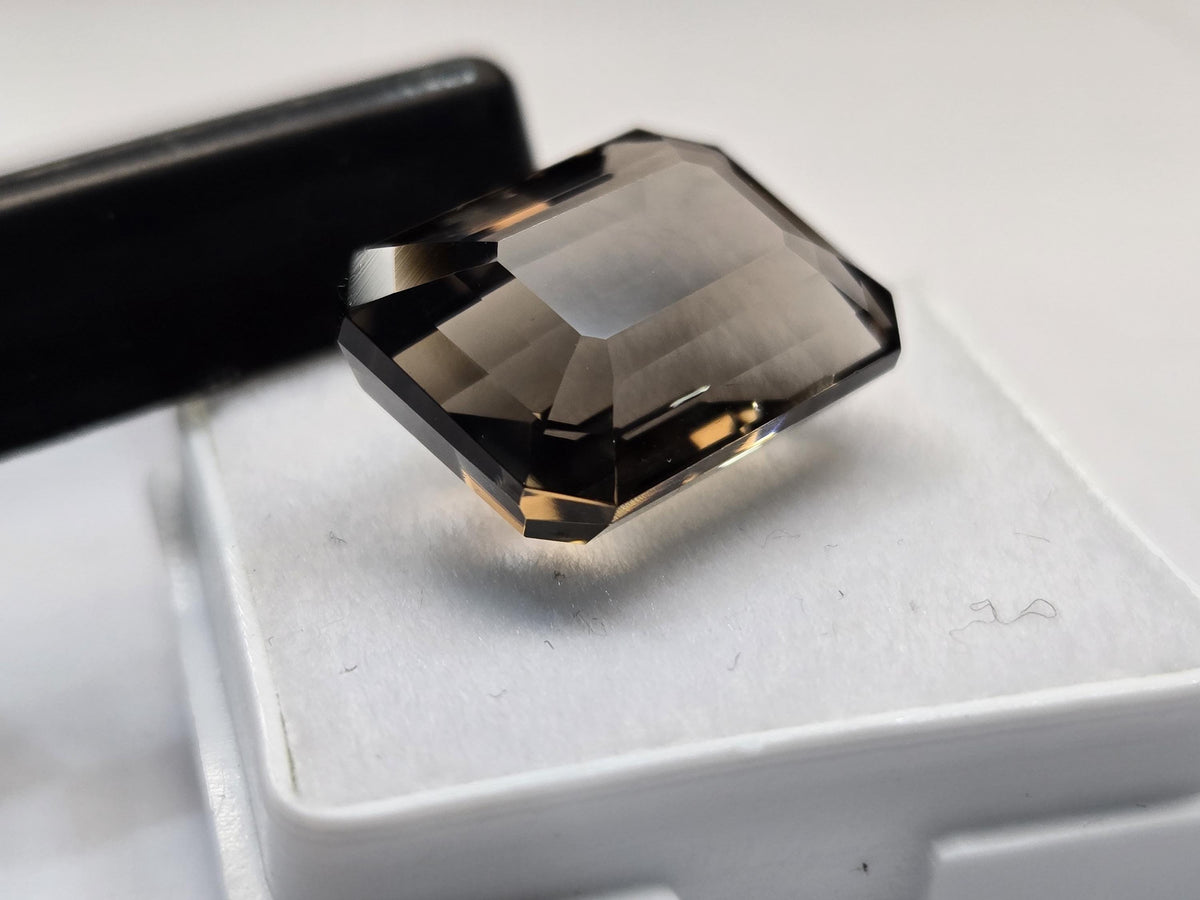 Smoky Black Quartz Emerald Cut Gemstone for Jewelry Making