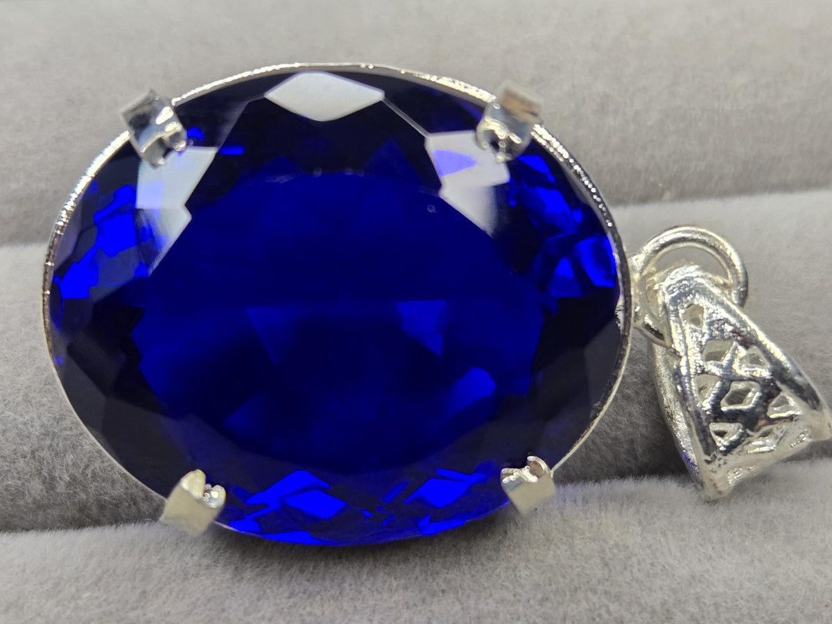 Brazilian Blue Topaz Oval Cut Pendant, 73-74 Ct loose Gemstone