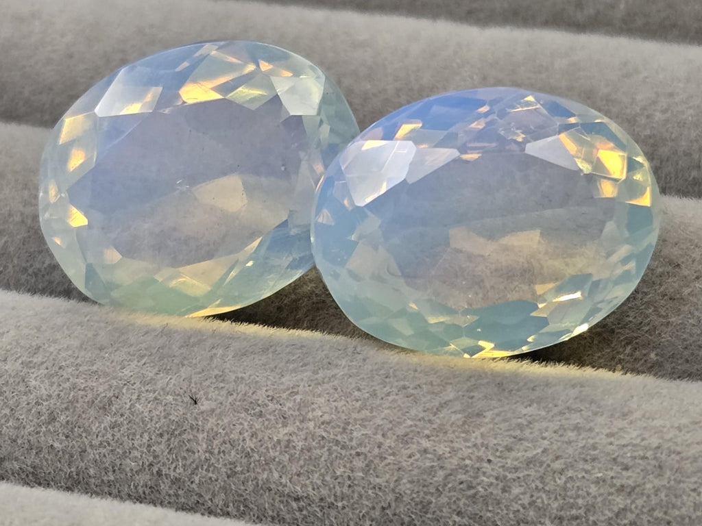 Welo Opal Pair, Australian Oval Gemstones, Jewelry Making (33-35 Ct Total)