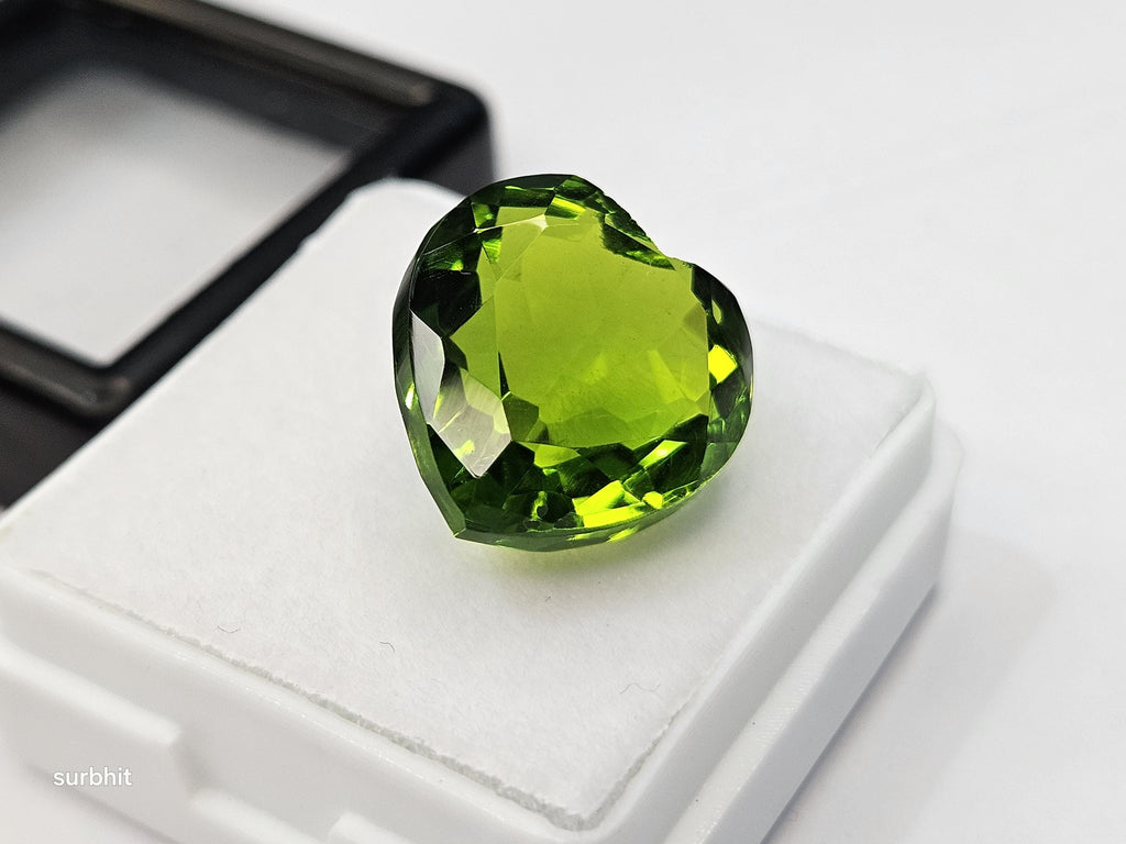 10+ Ct Natural Peridot – Heart Cut Loose Gemstone for Jewelry