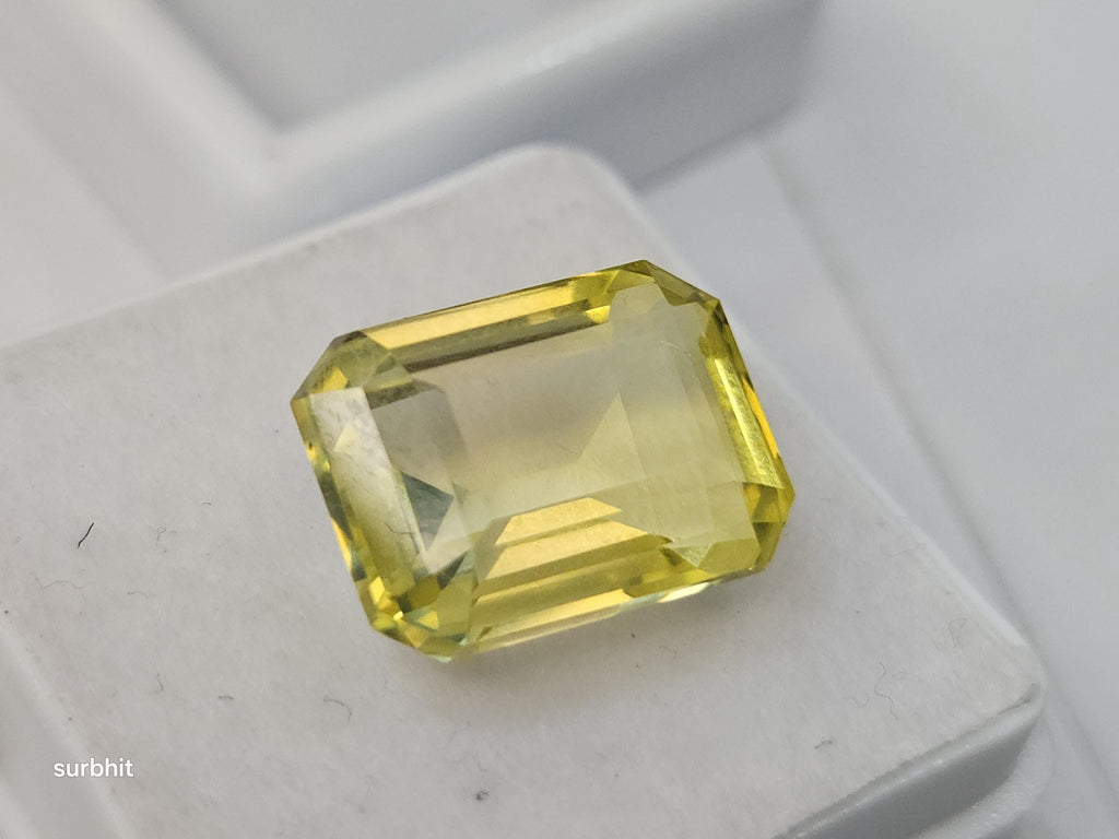 Natural Certified Ceylon Yellow Sapphire Emerald Cut 10-11 Ct Loose Gemstone