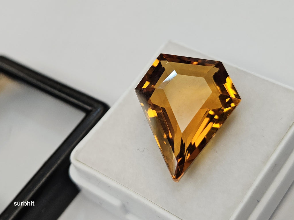 Certified Yellow Citrine Gemstone – 12-13 Ct Fancy Cut Loose Stone for Jewelry Making