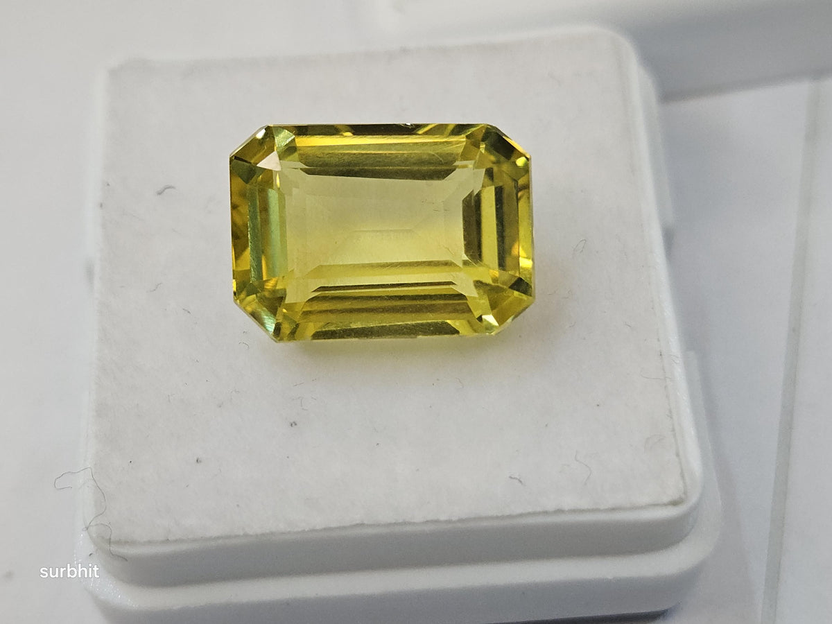 Natural Certified Ceylon Yellow Sapphire Emerald Cut 10-11 Ct Loose Gemstone