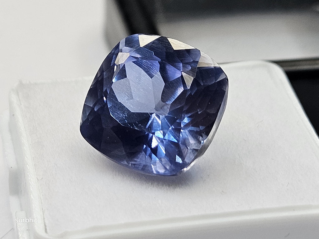 Cushion Cut Blue Tanzanite Gemstone, 12-13 Carat Loose Stone