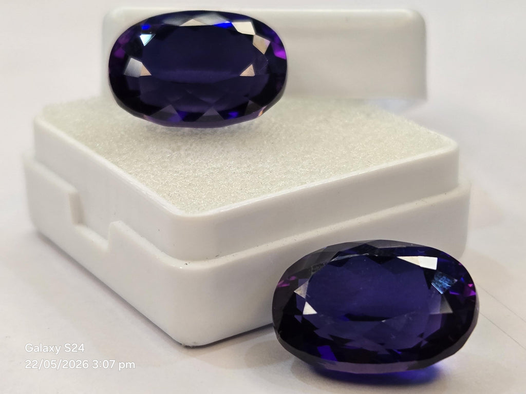 Oval Blue Tanzanite Pair 28-29 Cts Natural Certified Loose Gemstones Jewelry Making Gift