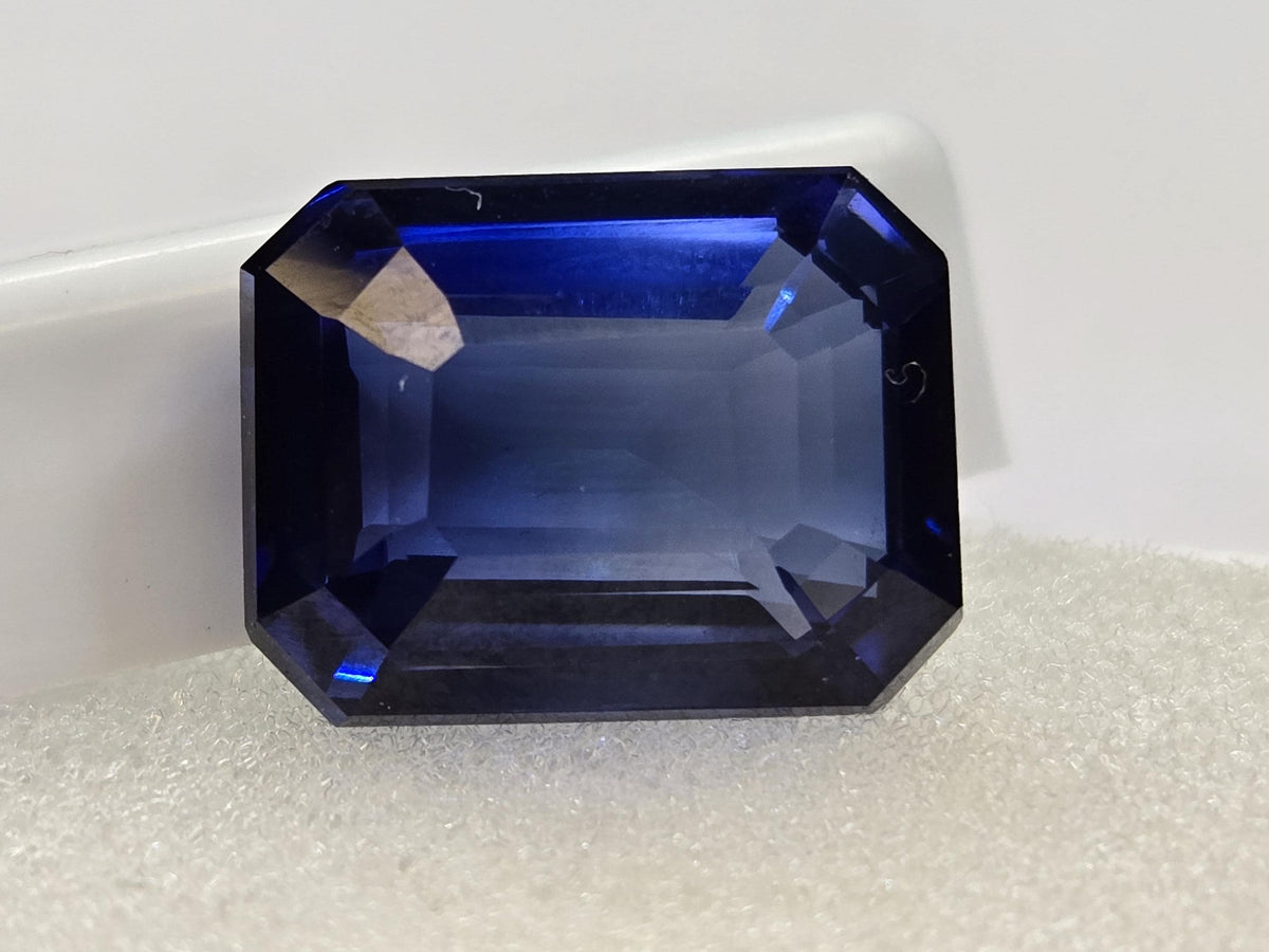 Certified Blue Tanzanite Emerald Cut Gemstone (13-14 Ct) – December Birthstone