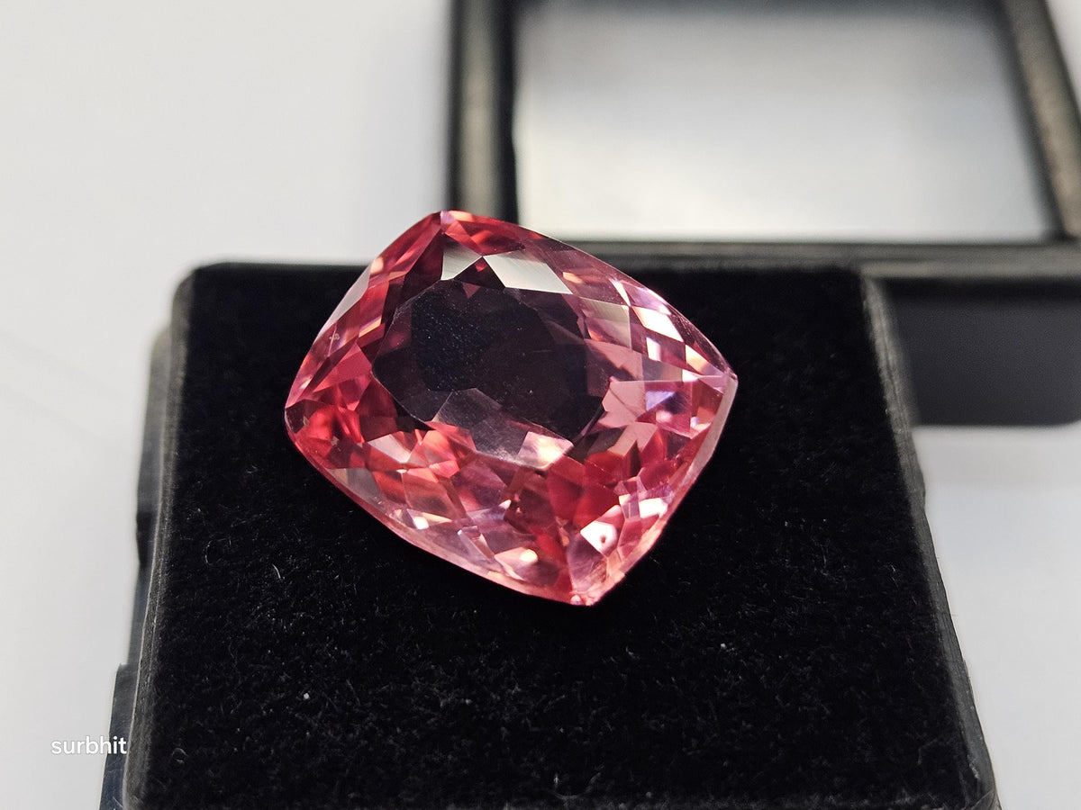 Padparadscha Sapphire Cushion Cut 11-12 ct certified Loose Gemstone Statement jewelery making