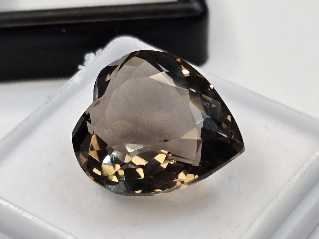 Certified Smoky Black Quartz Heart Cut Gemstone for Jewelry Making