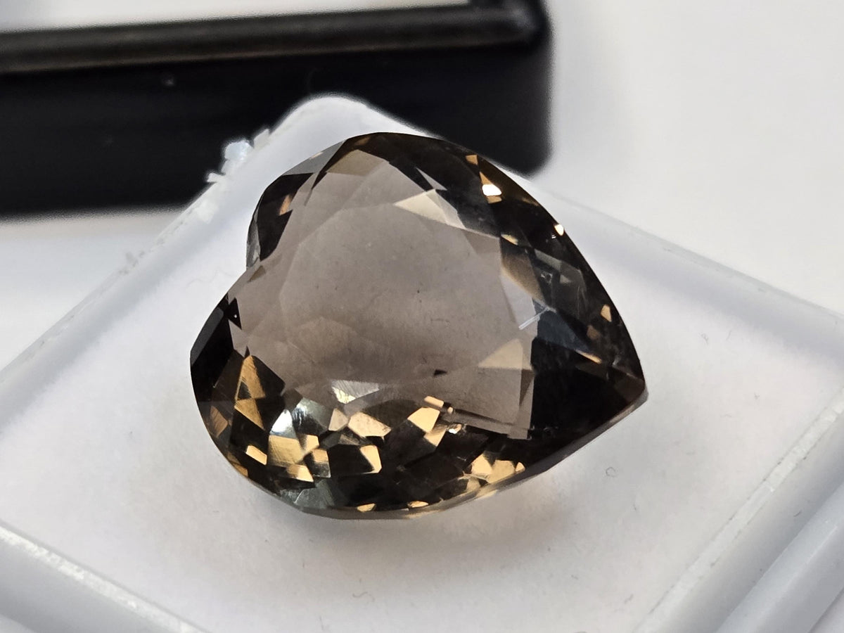 Certified Smoky Black Quartz Heart Cut Gemstone for Jewelry Making